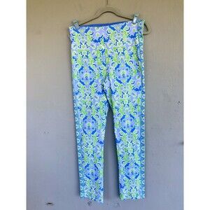 Gretchen Scott Design GripeLess Pull On Pant Womens L Blue Green Paisley Resort